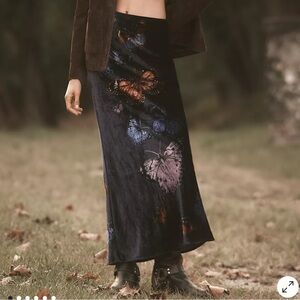 Anthropolgie Velvet Butterfly Skirt